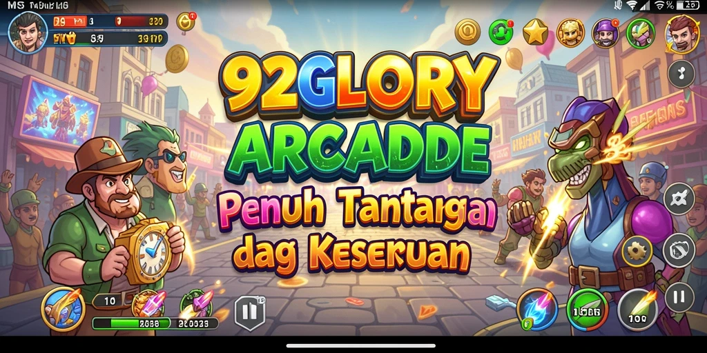 Tampilan gameplay Arcade yang seru dan menantang di 92GLORY.