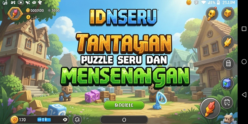 Screenshot gameplay IDNSERU yang menunjukkan level tantangan puzzle.