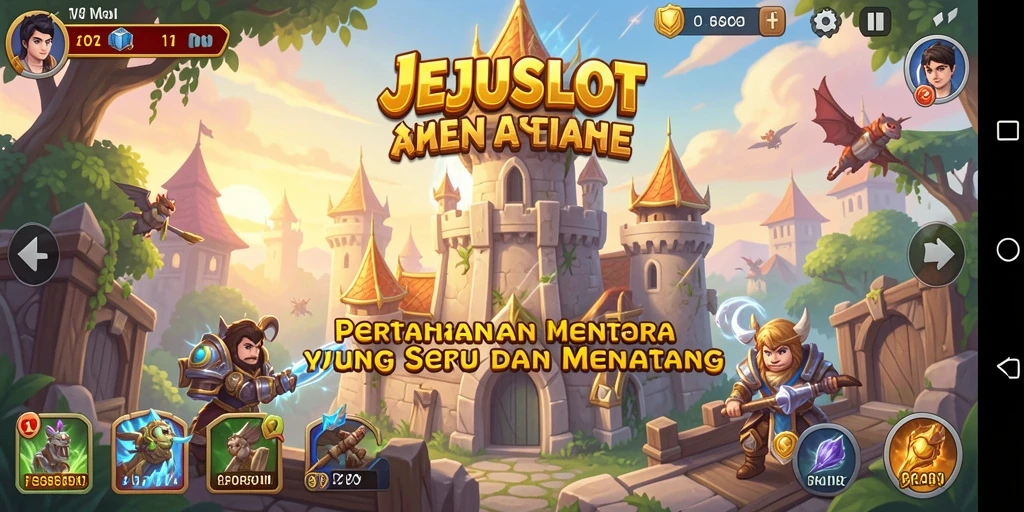 Tampilan menarik gameplay Tower Defense JEJUSLOT.