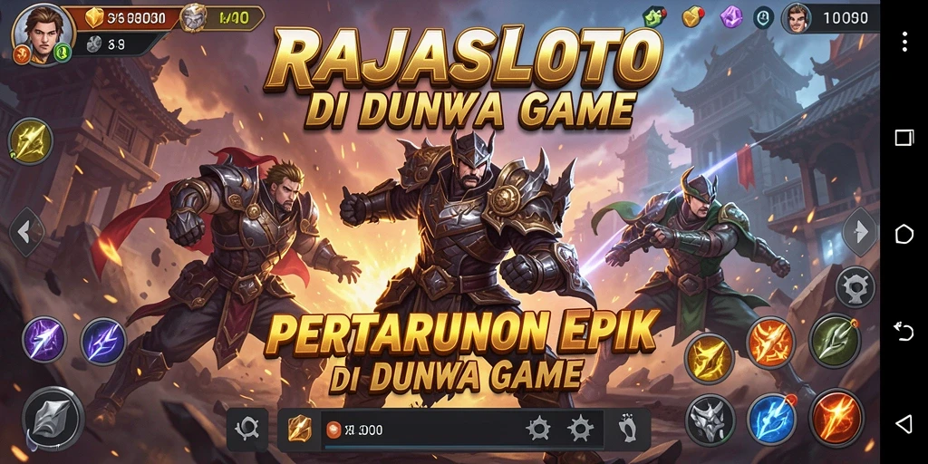 Screenshot gameplay RAJASLOTO yang menggambarkan pertarungan seru.