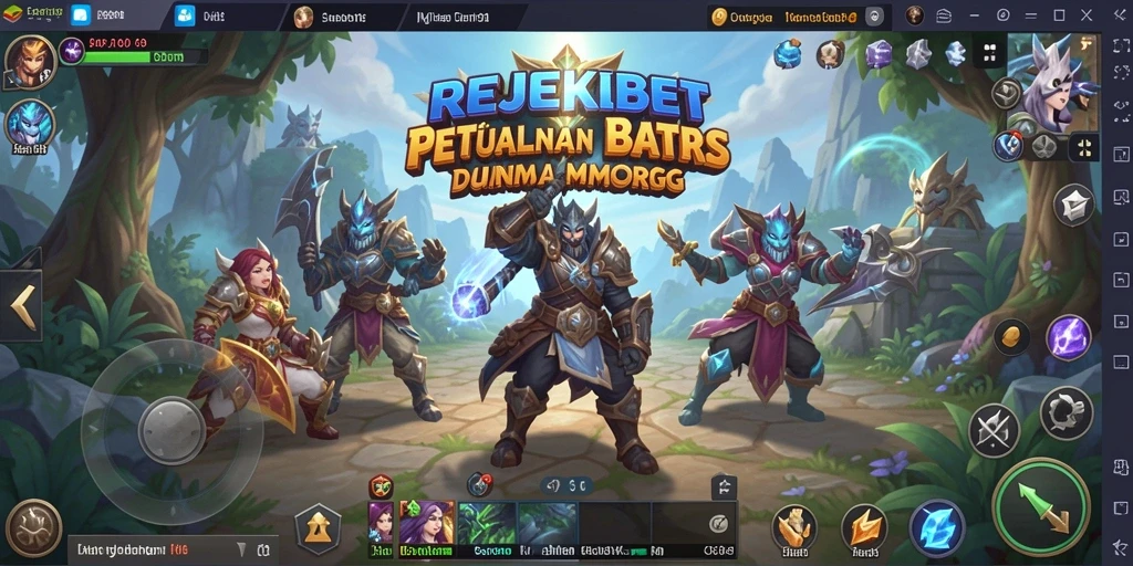 Screenshot gameplay REJEKIBET yang menampilkan dunia MMORPG yang luas.