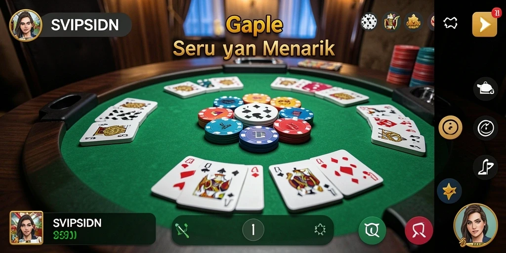 Tampilan menarik gameplay Gaple di SVIPSIDN yang seru.