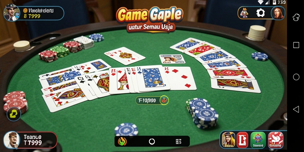 Gameplay seru T9999 saat bermain Gaple dengan teman.