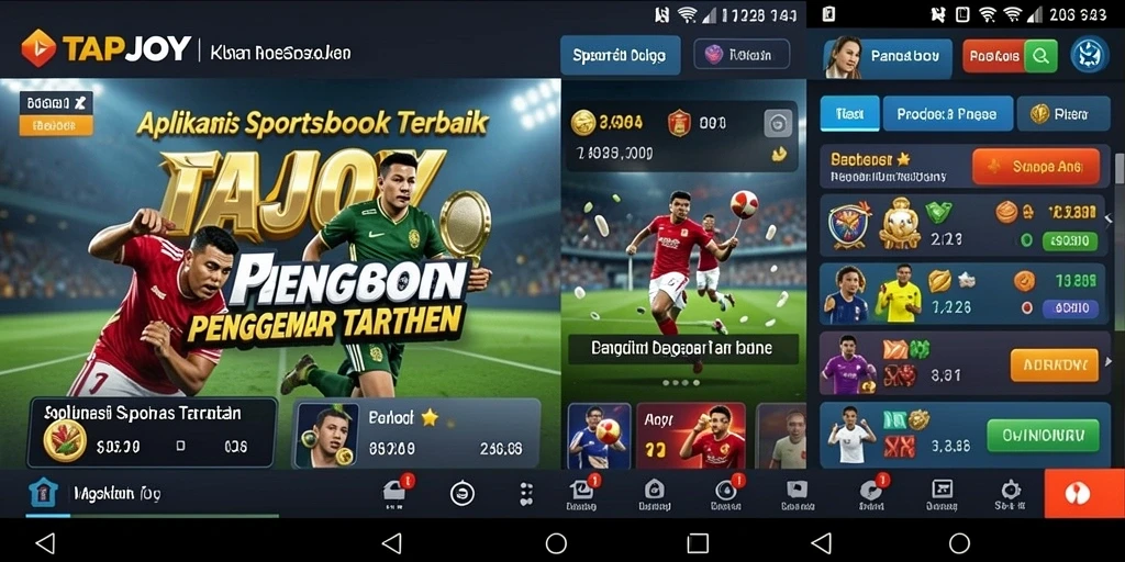 Screenshot utama TAPJOY menampilkan antarmuka taruhan yang intuitif.